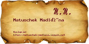 Matuschek Madléna névjegykártya